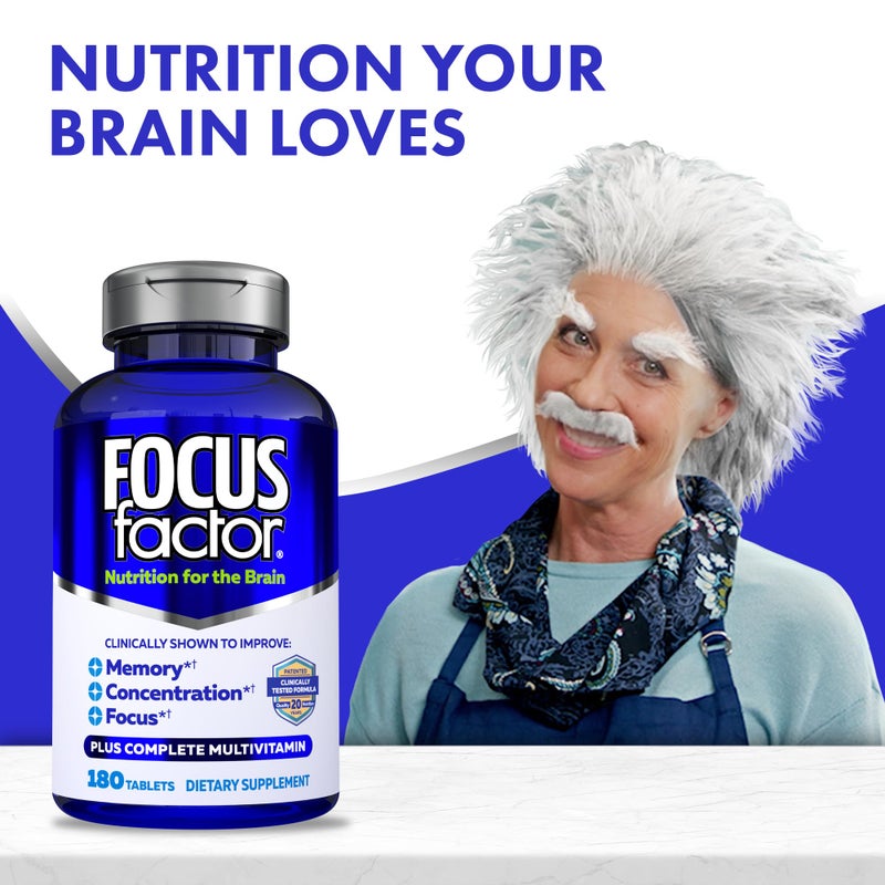 Focus Factor Brain Supplement Multivitamin Improve Memory and Clarity Boost Concentration Neuro Energy Learning Reasoning for Men and Women 180 Tablets - Image 4